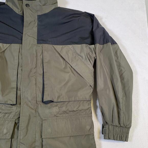 VINTAGE 90s Woolrich Jacket Mens Medium Green Full‎ Zip Hiking Hiker Outdoors B3 - Picture 4 of 16